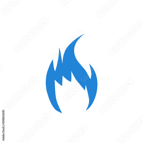 blue fire vector icon