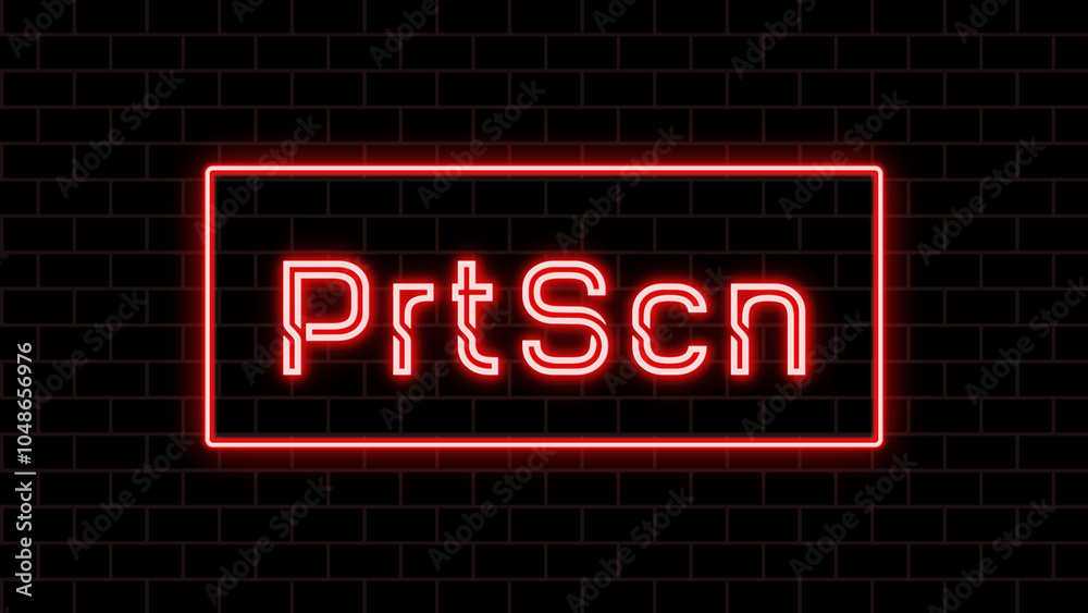 PrtScn key のネオン文字 PrtScn key のネオン文字