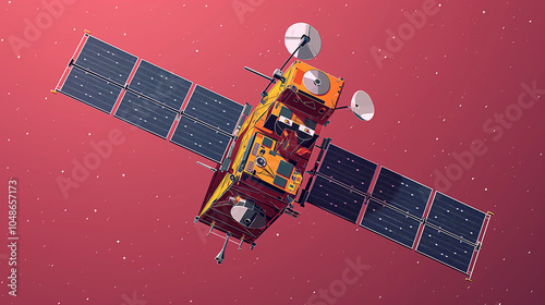 Fototapeta Naklejka Na Ścianę i Meble -  Sputnik space station scientists study the planet galaxy