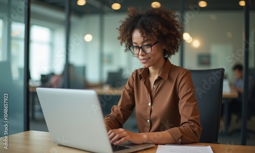 Contemporary workspace with a laptop and notebook, showcasing a productive atmosphere.