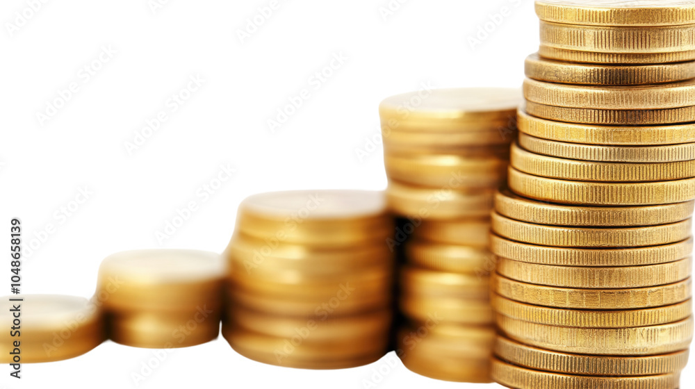 A stack of gold coins representing wealth and financial success A stack of gold coins representing wealth and financial success