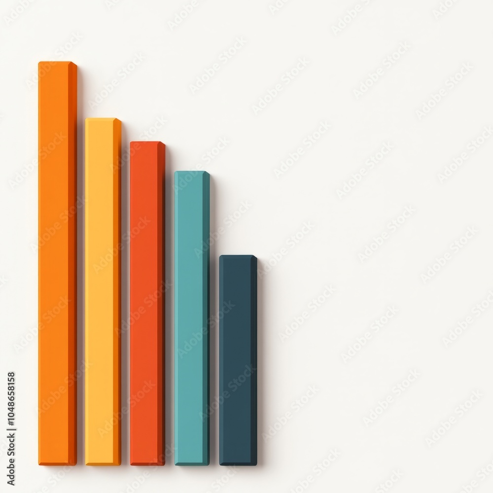 A set of colorful vertical bars representing data or statistics. A set of colorful vertical bars representing data or statistics.