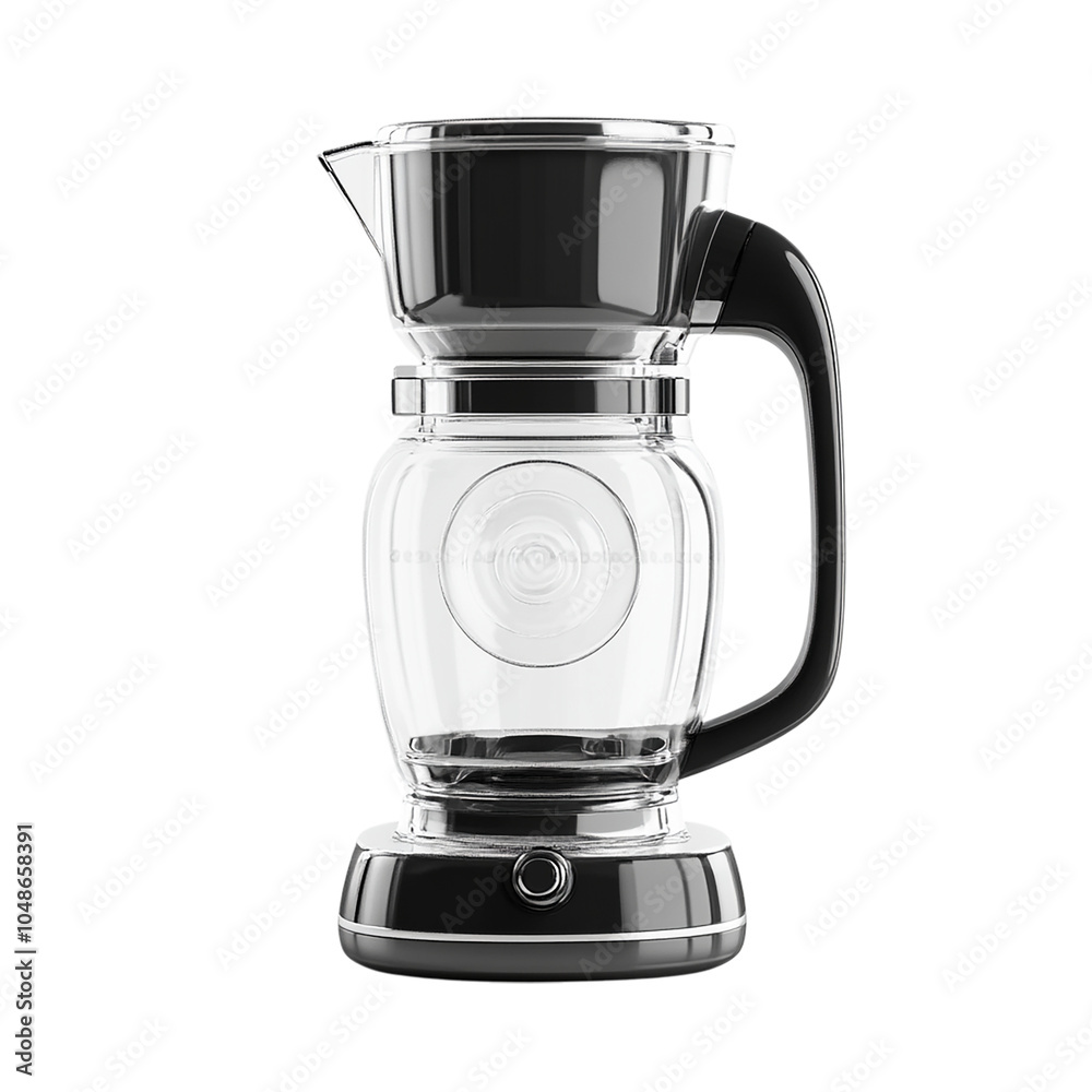 Sleek and Modern Coffee Maker with Transparent Glass Carafe Sleek and Modern Coffee Maker with Transparent Glass Carafe