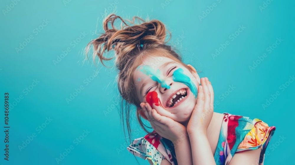 Naklejka premium child with painted face