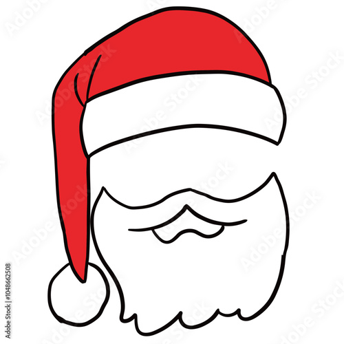 Santa hat Santa Claus Christmas dress up mask pretend illustration upper lip beard masquerade mask