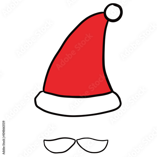 Santa hat Santa Claus Christmas dress up mask pretend illustration upper lip beard masquerade mask