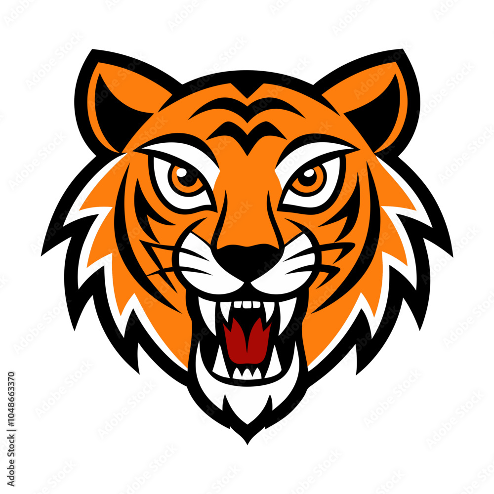Obraz premium Dynamic Tiger Mascot Design for Sports and Logos