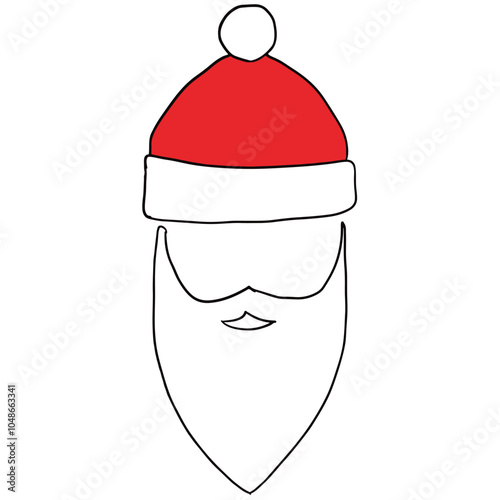 Santa hat Santa Claus Christmas dress up mask pretend illustration upper lip beard masquerade mask