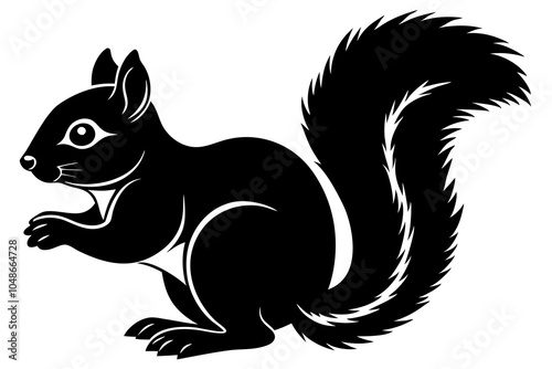 Playful Squirrel Silhouette Design