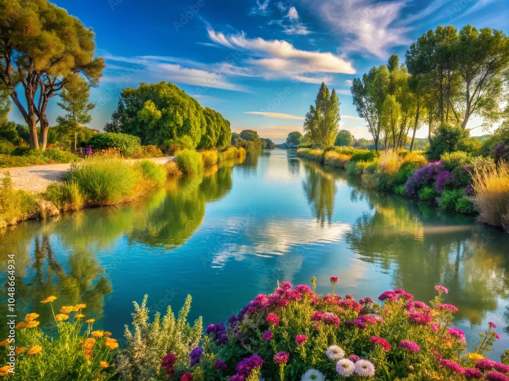 Scenic Portrait Photography at Le Canal du Vidourle, La Grande Motte, Hérault, France - Serene Waterway Views and