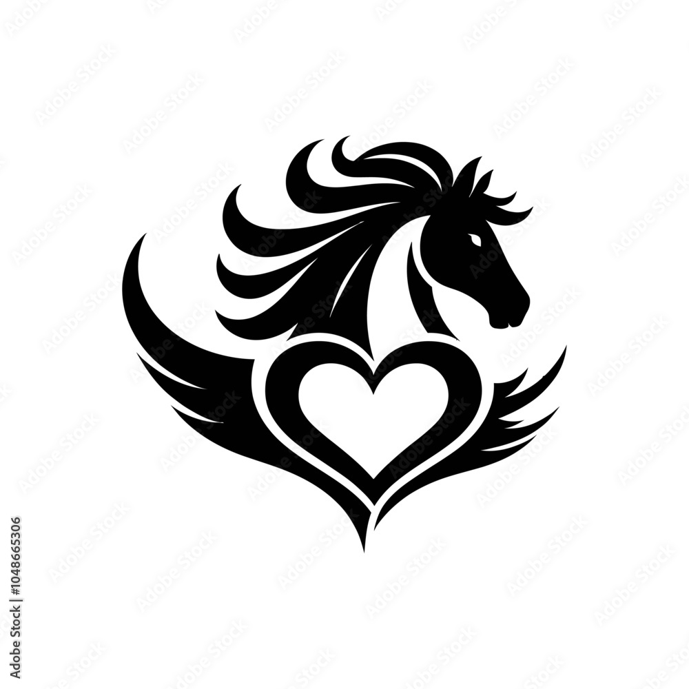 Fototapeta premium Horse love logo 