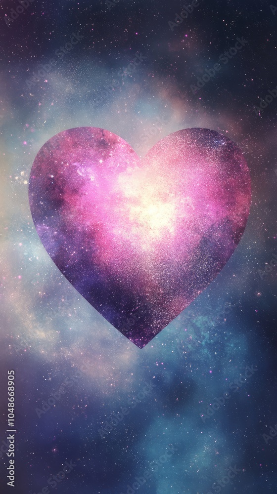 Cosmic heart glowing in the galaxy. Cosmic heart glowing in the galaxy.