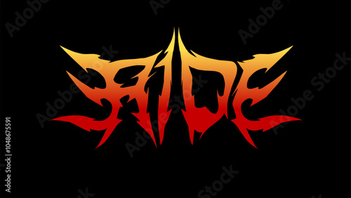 Ride text fire Lettering typography vector design for t-shirt print apparel