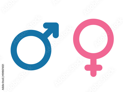 Male and Female Symbols Isolated on Separated Background