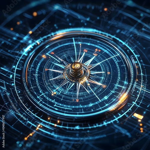 Wallpaper Mural Navigating the Digital Compass A Futuristic Technology Concept with Abstract Arrows Torontodigital.ca