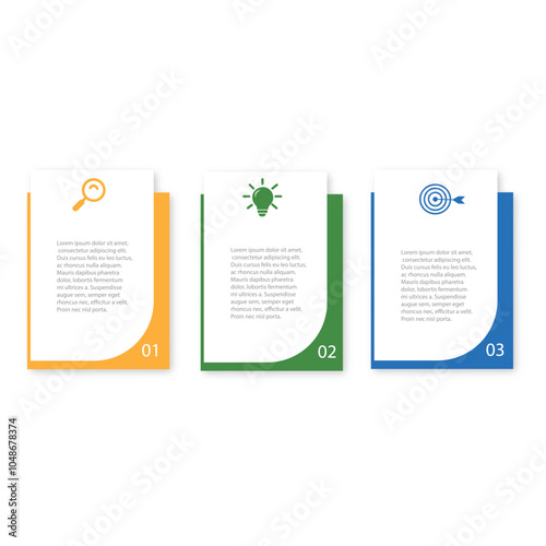 Design template infographic vector element with 3 step process or option suitable for business information and web