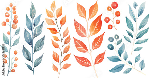 seamless floral pattern with leaves