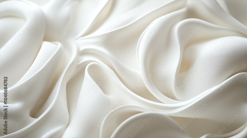 Fototapeta premium flowing abstract pattern of intertwined white ribbons with soft shadows