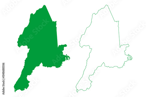 Itabuna municipality (Bahia state, Municipalities of Brazil, Federative Republic of Brazil) map vector illustration, scribble sketch Itabuna map