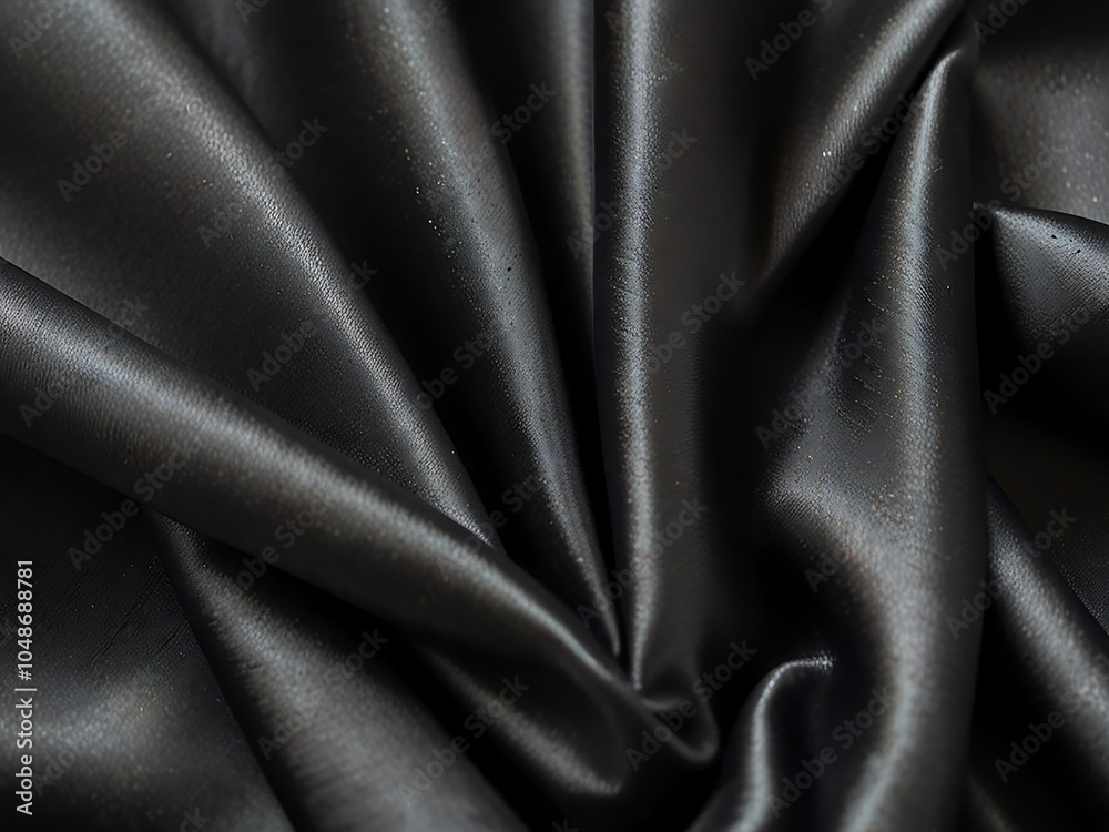 Obraz premium Elegant Black Satin Fabric With Luxurious Texture. generator AI