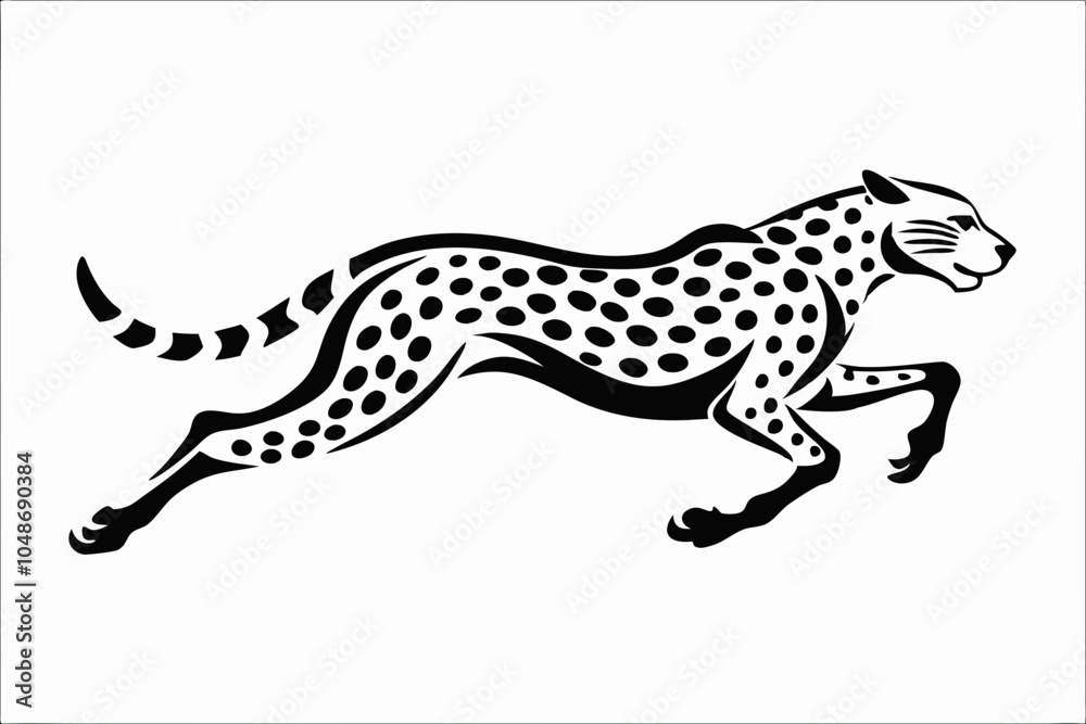 Fototapeta premium Agile Cheetah Silhouette Design