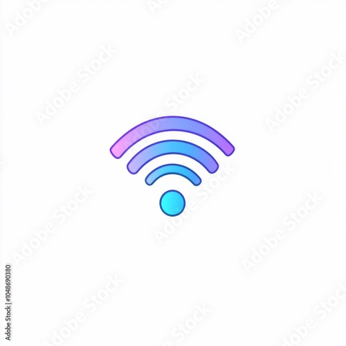 A colorful wifi symbol on a white background.