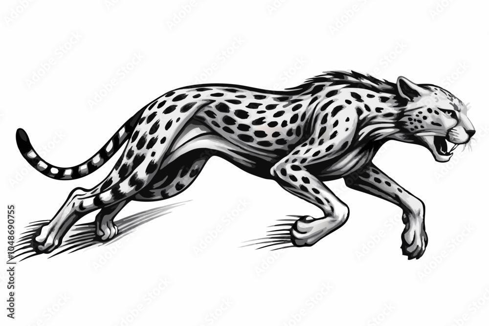 Fototapeta premium Agile Cheetah Silhouette Design