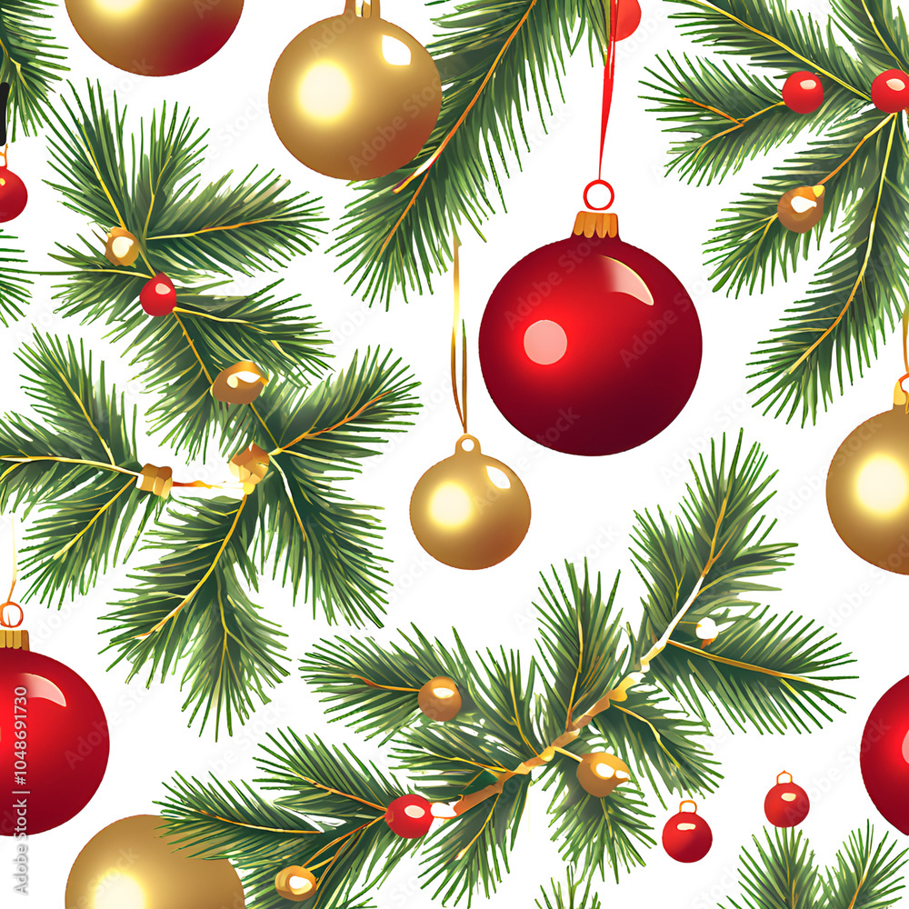 Fototapeta premium Holiday scene ,Christmas scene, tree, ornament, Santa themed 