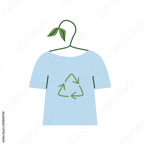 Sustainable fashion, recycle clothes for earth protection. Environment care textile. Eco friendly clothes. Slow shopping.