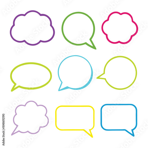 Geometric and Organic Speech Bubbles Vector for Digital and Print Projects.