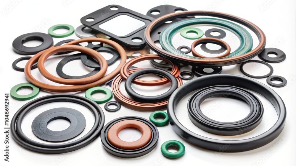 A collection of assorted rubber o-rings, gaskets, and seals in various sizes and colors, showcasing their potential applications in diverse mechanical and industrial settings. A collection of assorted rubber o-rings, gaskets, and seals in various sizes and colors, showcasing their potential applications in diverse mechanical and industrial settings.
