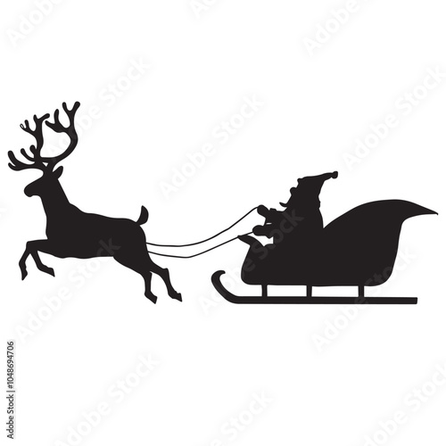 Sleigh silhouette animal sleigh celebration decoration black fly country holiday