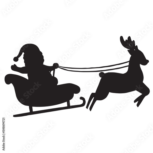 Sleigh silhouette animal sleigh celebration decoration black fly country holiday