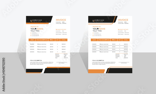  Modern professional clean business invoice design template. Invoice design.