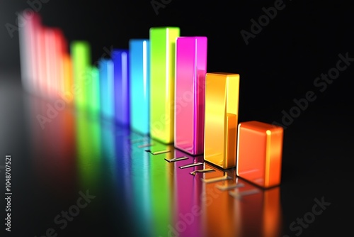 colorful bar graph on black