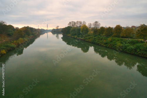 reflection of trees in the river
