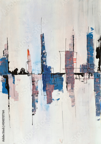 Принти на полотні Dynamic multicolor artwork with layered textures and abstract patterns