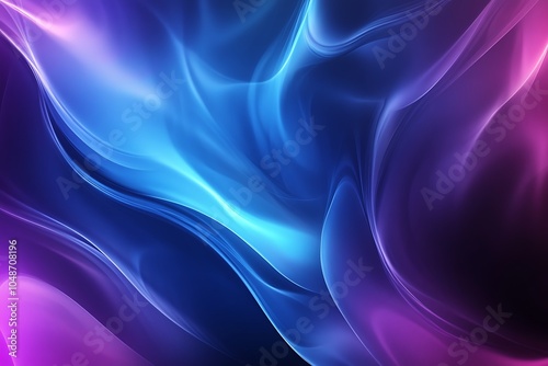 Abstract Flowing Wave Background with Smooth Gradient Colors in Shades of Blue, Purple, and Pink, Creating a Futuristic and Elegant Digital Art Texture for Modern Designs