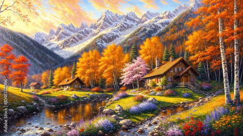 Idyllic countryside summer ...