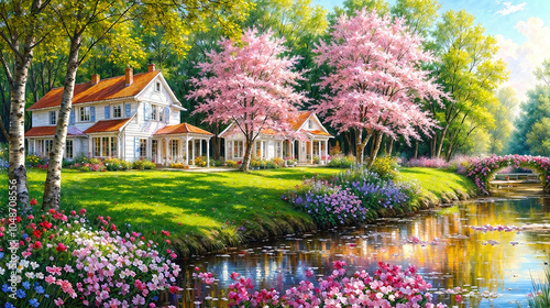 Oil painting on canvas summ...