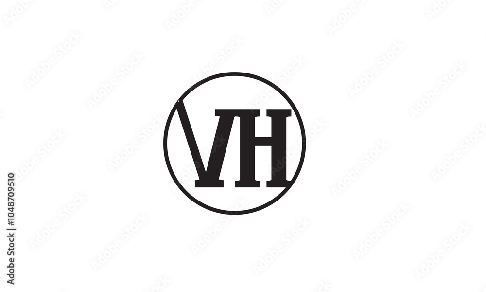 Obraz premium VH, HV, H, V Abstract Letters Logo Monogram