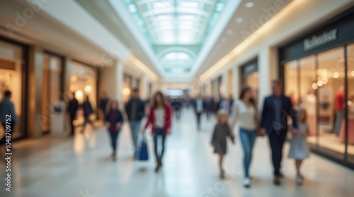 Wallpaper Mural A family enjoys shopping in a large mall Torontodigital.ca