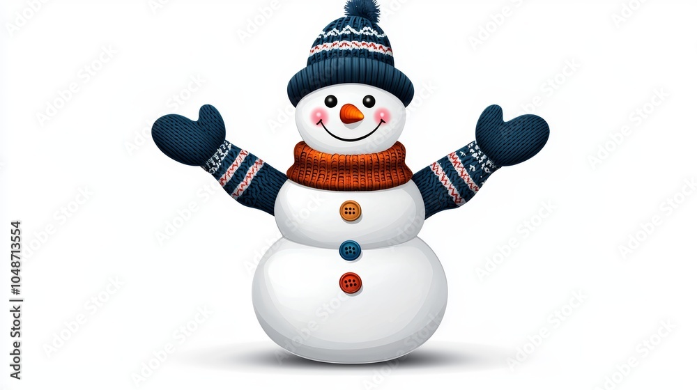 Cute Snowman in Ugly Sweater for Holiday Decorations Cute Snowman in Ugly Sweater for Holiday Decorations