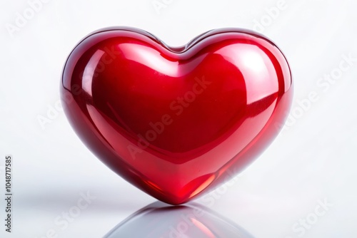 Glossy Red Heart for Valentine's Day Celebration