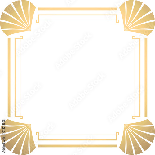 Art Deco frame on white background	
