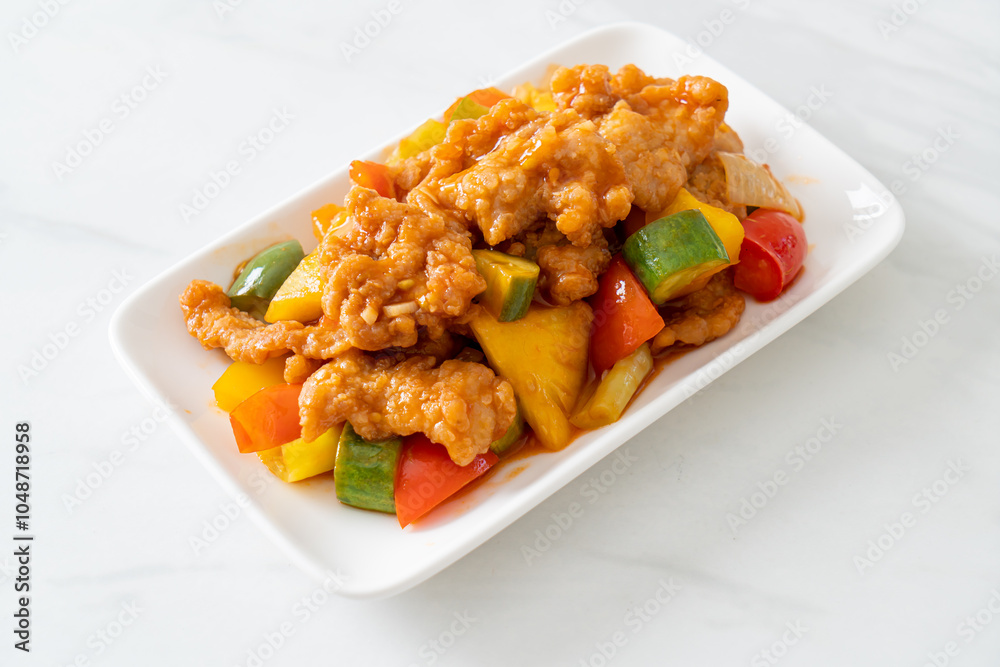Stir fried sweet and sour sauce with pork Stir fried sweet and sour sauce with pork