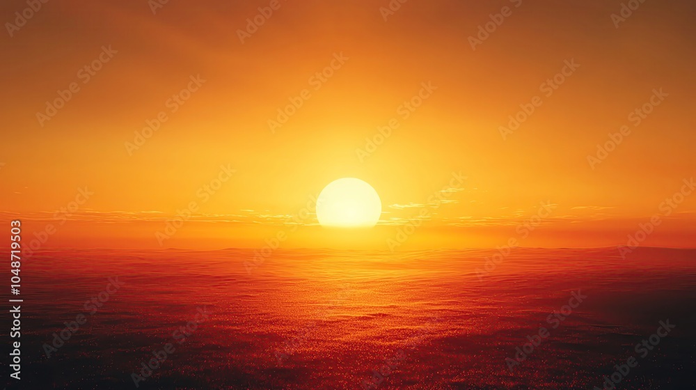 Sunset over ocean, warm colors, serene scene Sunset over ocean, warm colors, serene scene