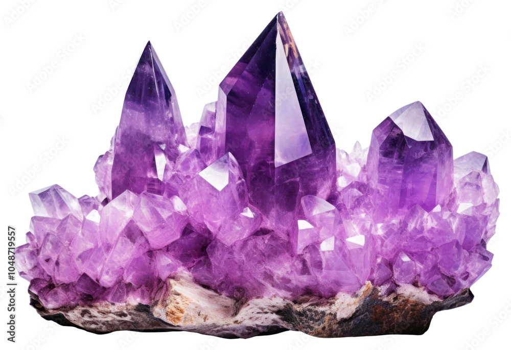 Fototapeta premium PNG Amethyst crystal gemstone mineral jewelry.