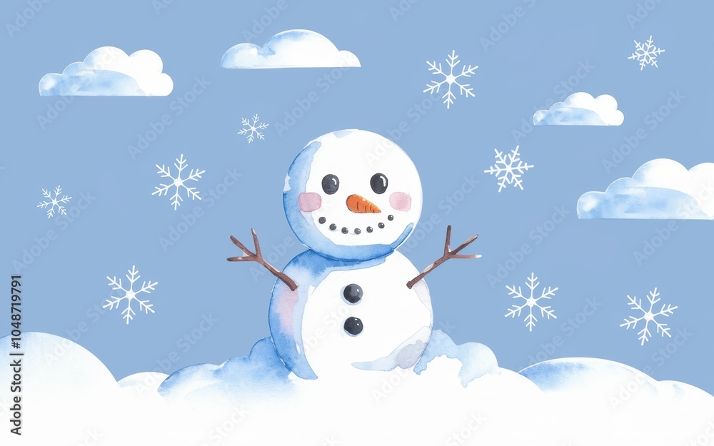 A snowman is standing in the snow - Concepts A snowman is standing in the snow - Concepts