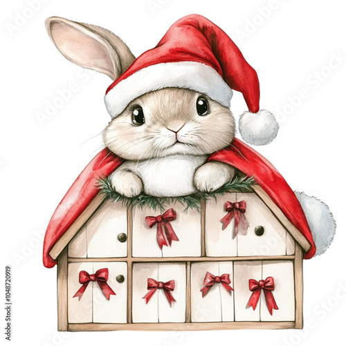 Bunny Advent Calendar: An advent calendar with little doors shaped like rabbits, each hiding a festive surprise photo